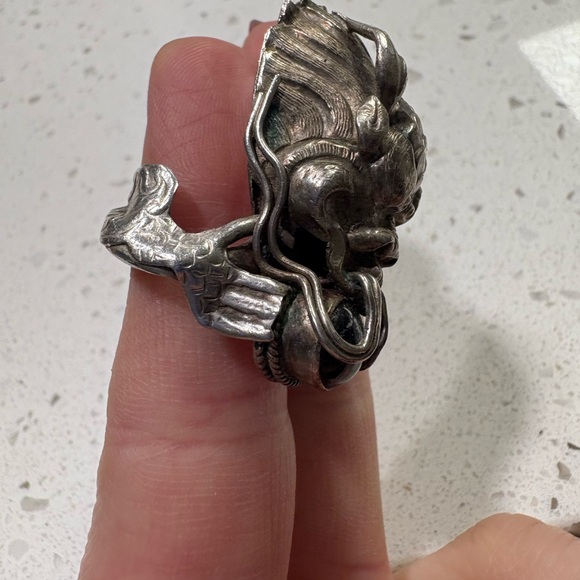 Sterling Silver Dragon Statement Ring - Picture 4 of 8